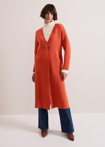 Phase Eight Destiny Double Breastedigan Coats Orange Australia | MV2078961